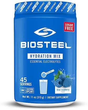 BioSteel Zero Sugar Hydration Mix, Great Tasting Hydration with 5 Essential Electrolytes, Blue Raspberry Flavor, 1 Pack, 11 Ounces