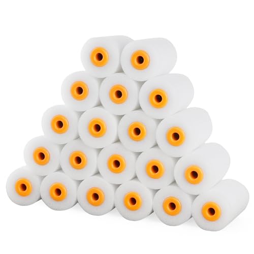 QINGYIWL Pack of 20 5 cm paint rollers, small, paint roller, wall paint, paint rollers for varnishes, paint roller foam for family room wall, furniture painting and decoration