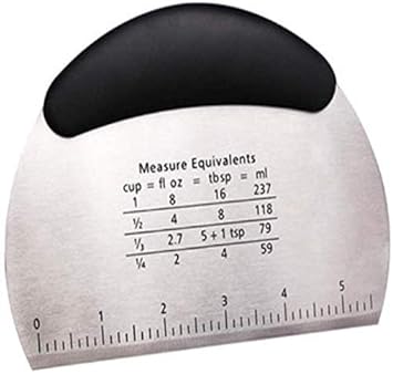 Bench Scraper & Chopper Stainless Steel Dough Scraper Pastry Cutter Chopper with Measurements