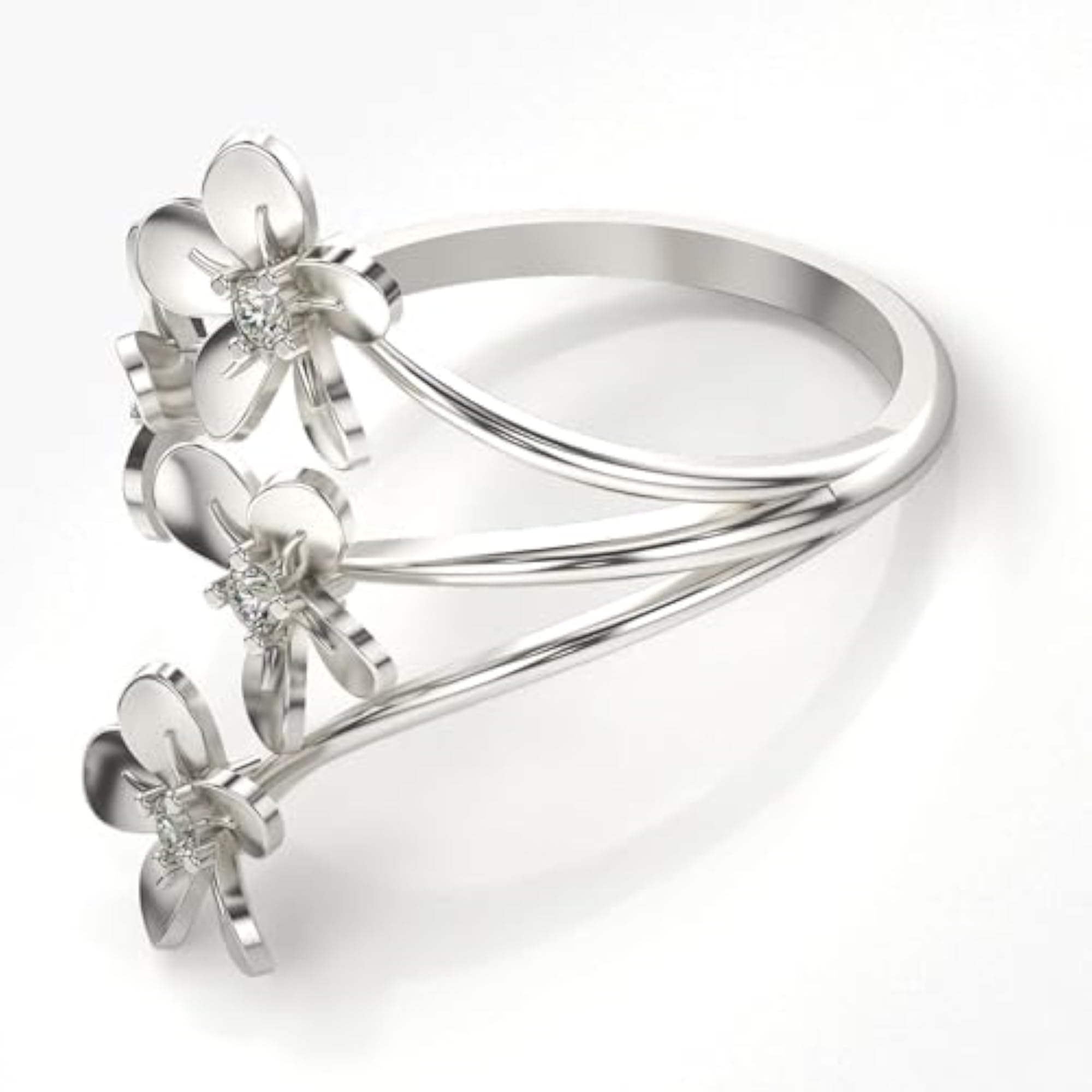 Women's Sterling Silver & Lab Grown Diamond Ring, 0.09cts
