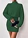 Women's Pullover Sweater Dress Long Lantern Sleeve Turtle Neck Cute Ribbed Knit Bodycon Mini Short Dress 2025 Fall-Grass Green-XL