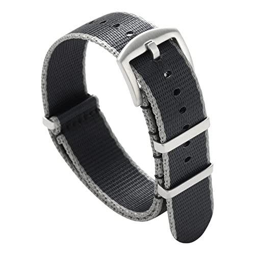 watchdives Nylon Watch Band 18mm 20mm 22mm Multicolor Replacement Watch Straps for Men Women (Gray Black, 20mm)