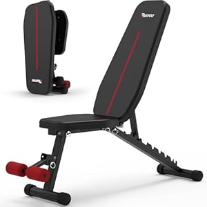 PASYOU Hantelbank Klappbar 9-Fach Verstellbar 90° Grad vertikal Multifunktions Trainingsbank für Ganzkörper-workout Bauchtrainer Schrägbank