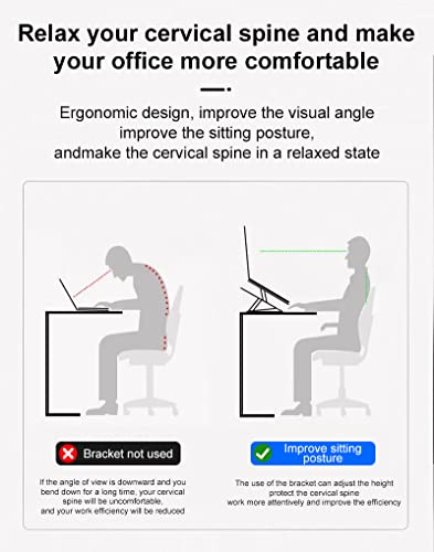 Goldencrest Laptop Stand For Desk, Aluminum Riser, Ergonomic, Slim, Adjustable, Foldable, Portable And Sturdy Holder For Your Notebook, Tablet, Mobile Device And All Type Of Laptops (Black) #TOP1