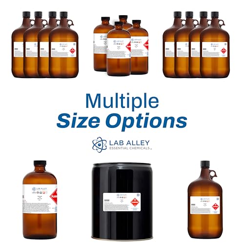 Lab Alley Hexanes Lab Grade Solvent, Non-Polar Chemical for Extractions, Sample Prep & General Laboratory Applications, 1 Gallon (Pack of 4 x 1 Quart Bottles)