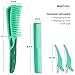 BESTOOL Original Detangler Brush Set, Detangling Brush & Comb for Defining Natural Curly Hair, Detangle Wet or Dry Afro 3a to 4c Texture, with 2 Hair Clips (Green)