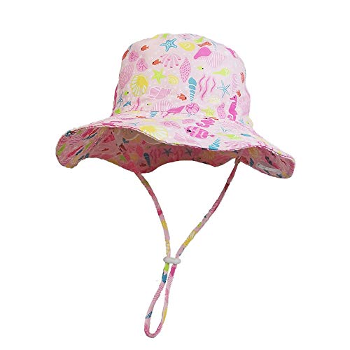Baby Sun Hat Toddler Kids Wide Brim Sun Protection Hats Infant Beach Swimwear Bucket Cap