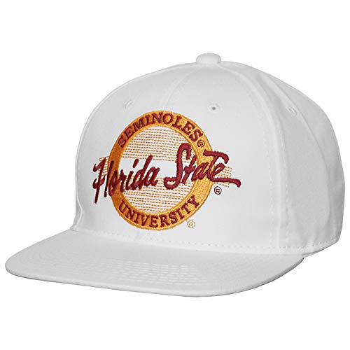 The Game NCAA Florida State Seminoles Retro Circle Design Hat, Adjustable One Size, White