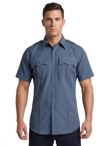 Image of First Class 100% Polyester Short Sleeve Men's Uniform Shirt White