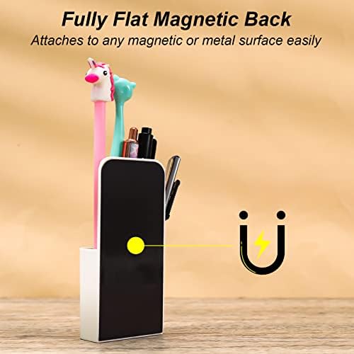 Cerolopy 2pcs Magnetic Pen Holder, White Magnetic Marker Holder Pen And Eraser Magnetic Cup Holder For Whiteboards,fridge,refrigerator,home,office