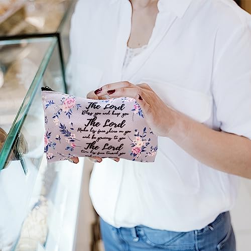 10 Pcs Christian Makeup Bag Bible Pencil Pouch Bible Cover Floral Cosmetic Bags Bulk Inspirational Religious Gifts for Women Return Christmas Church Gifts Baby Shower Prizes Canvas Makeup Bags in Bulk by CasaPopz - Used condition - Image 7