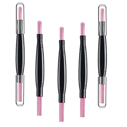 Cisixin 5pcs Lime à Ongles en Pierre Ponce, Manucure Dissolvant de Cuticules, Lime à Ongles avec Double Tête
