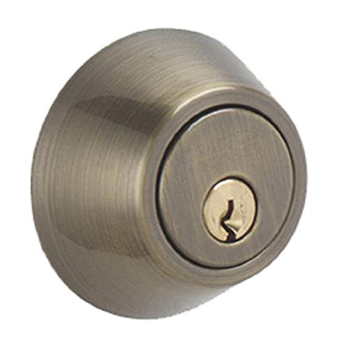 J-Series by Schlage Deadbolt with Standard Trim, Keyed 1 Side, Highest Residential Security, Antique Brass, JD60 609 by SCHLAGE - Used condition - US$20.43