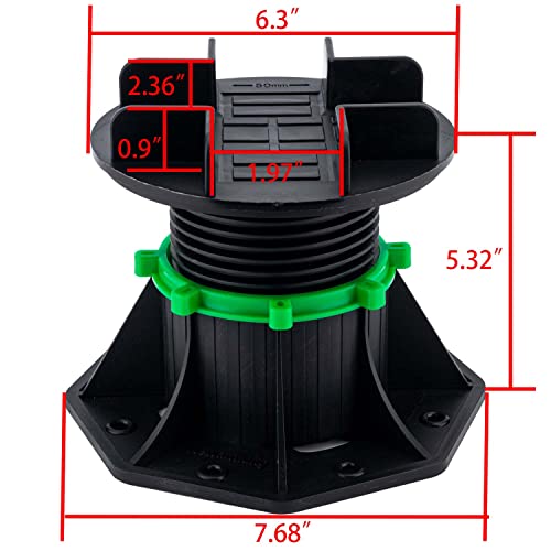 PHLKJL 8Pack Adjustable Plastic Pedestal Paver,Floor Slate Support Floor Lift,Deck Support Floor Raising (Bilateral keel Card Slot) by PHLKJL - Used condition - Image 2