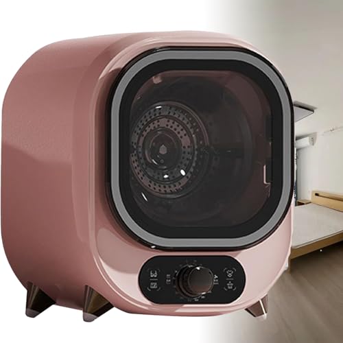 GmpTzitzith Asciugatrice A Condensazione Portatile, Dotata di Doppia Sonda di Temperatura, Cestello in Acciaio Inox E Timer Personalizzabile, Adatta al Posizionamento su Tavolo Pink