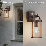 Klighten Lampa zewnętrzna w stylu vintage, industrialna, zewnętrzna lampa ścienna z czujnikiem ruchu, E27 lampa ścienna zewnętrzna, aluminiowa lampa ścienna przemysłowa, na taras, do ogrodu, korytarza