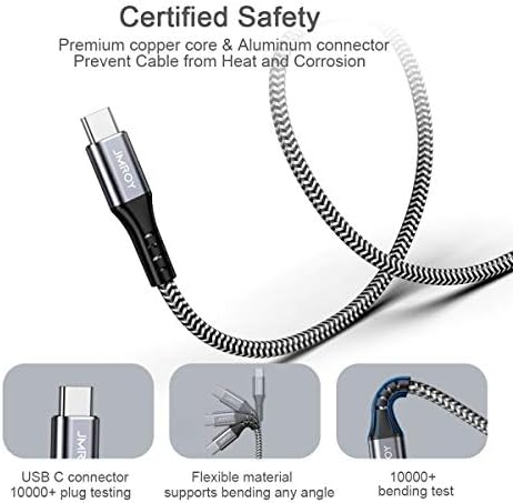 Long USB C Cable 3M USB A to USB C Charger Cable Braided USB Type C Charging Cable lead Compatible for Samsung Galaxy S22 S21 S20 S10 S9 S8 Note 10 9 8, Google Pixel,LG, Sony Xperia XZ, Huawei P10 P9