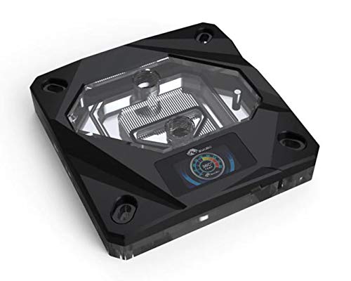 Bykski Cpu-Fire-On-I Cpu Water Cooling Block W/Temp Digital Display - Black W/ 5V Addressable Rgb (Rbw) (Lga 115X / 20Xx) #TOP28