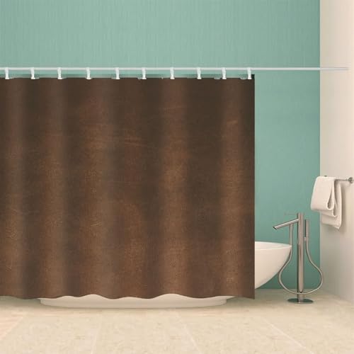 Rideau de douche marron en polyester lavable pour baignoire chic - 4