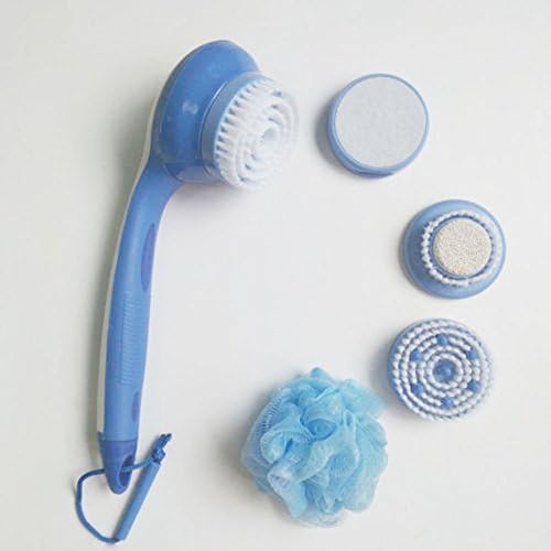 Roll Spin Spa Scrubber Brush Bath Set Shower Body Wash Cleaning Head With Soft Bristles For Everyday Spinning Handle