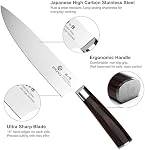 Ensemble de couteaux imarku de 3 pièces, ensemble de couteaux de cuisine en acier inoxydable à haute teneur en carbone | Couteaux de cuisine japonais ultra tranchants avec poignée ergonomique en Pakkawood, cadeau idéal pour les cuisiniers à domicile