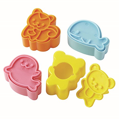 Torune Assist Animal Friends Bento Lunch Sandwich Bread Mold Cutters And Stamps Set Of 4 Animals (Bear Squall Whale Seal) Japan Import #TOP1