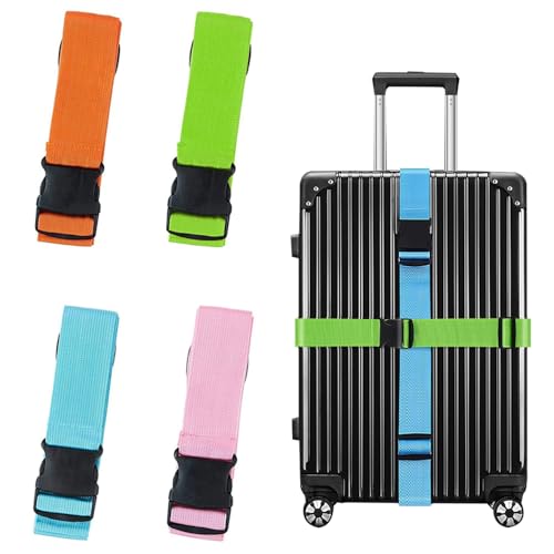 4 Packs Luggage Strap for Suitcases Adjustable Luggage Straps Heavy Duty Suitcase Straps Thickened Baggage Security Strap with Quick Release Buckle for Fixing Suitcase