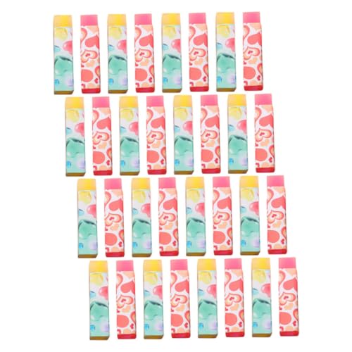 MOLUCKFU Gomas de Borrar de Dibujos Animados Forma de Corazón 32 Unidades Mini Borradores Escolares Kawaii para Aula y Papelería Colores Rojo y Amarillo Ideales como Regalos y Detalles