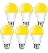 Sxminer 3W A60 Yellow Light Bulb LED Bug Light Bulbs E26 Outdoor Bug Light Bulb 25W Equivalent 2000K Amber Glow Bug Light Bulb Night Light for Bedroom Garden Patio Porch Backyard Hallway,6