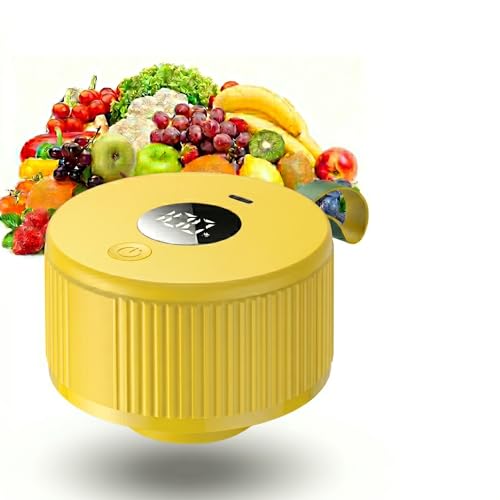 Lemon Yellow 3 in 1 Jar Vacuum Sealer – One Touch Auto Stop for Wide & Regular Mouth Mason Jars