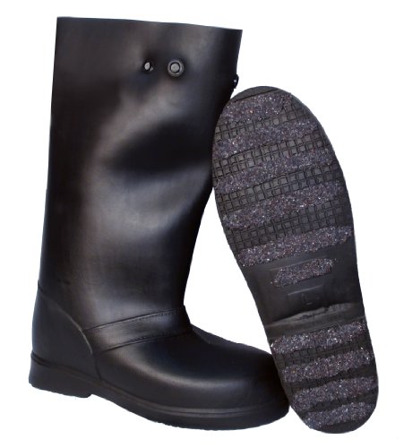 Super GRIT 17259 Slip-Resistant 17 Pull-On Stretch Rubber Overboots for Rain, Snow, Ice and Construction, X-Small (One Pair)