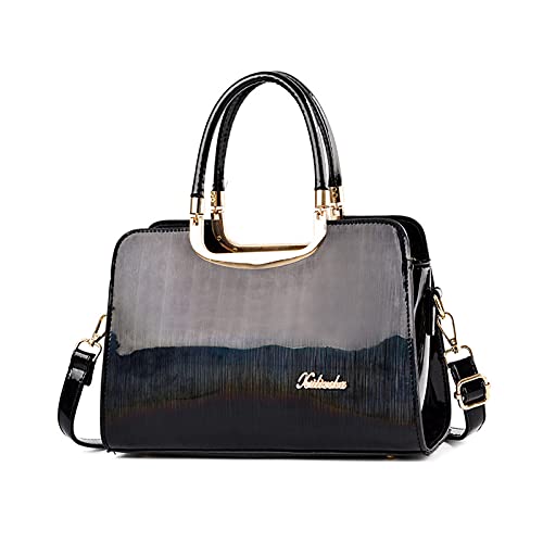 NICOLE & DORIS Women's Fashion Handbag Shoulder Bag with Adjustable Shoulder Strap PU Leather Tote Bag, Black, L, Exquisite by NICOLE & DORIS - Used condition - US$32.63