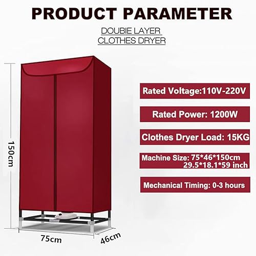MegLob Binnen Elektrische Kledingdroger, 1200 W Air Wasserijverwarming, Draagbare Warme Luchtkleding Blaasverwarmingsapparaat, Opvouwbare Clother Droger Met Smart Timer - Image 3