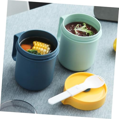 Taza de leche hermética de material PP resistente con tapa y cuchara 8