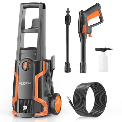 Keenstone Electric Pressure Washer, 4200PSI 2.6 Max GPM Power Washer with Adjustable Nozzle, 400ml Foam Cannon for Car, Fence, Driveway, Patio, Decks
