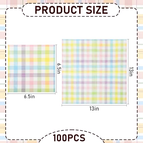100Pcs-Pastel-Buffalo-Plaid-Luncheon-Napkins-Spring-Easter-Check-Disposable-Paper-Napkins-65-Inch-Rainbow-Gingham-Party-Hand-Towels-for-Easter-Spring-Dinner-Party-Supplies-Table-Decor 100Pcs Pastel Buffalo Plaid Luncheon Napkins Spring Easter Check Disposable Paper Napkins 65 Inch Rainbow Gingham Party Hand Towels for Easter Spring Dinner Party Supplies Table Decor