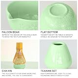 FARYODI Zestaw premium matcha, 7 sztuk, tradycyjny zestaw do herbaty, ceramiczna miska z dzióbkiem i miotłą bambusową, kompletny zestaw na ceremonię matchy i latte, idealny dla miłośników matchy