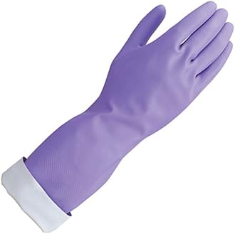Mr. Clean, 243310 Loving Hands, Small Heat Resisting, Soft Cotton Flock Lining, Built in Freshness Protection, Non-Slip Diamond Grip Gloves, (S)