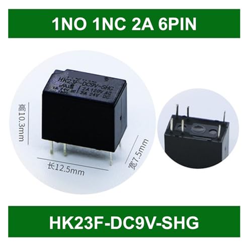 Relais HK23F-DC9V-SHG à 6 broches de commutation 2A pour circuits électroniques - 2