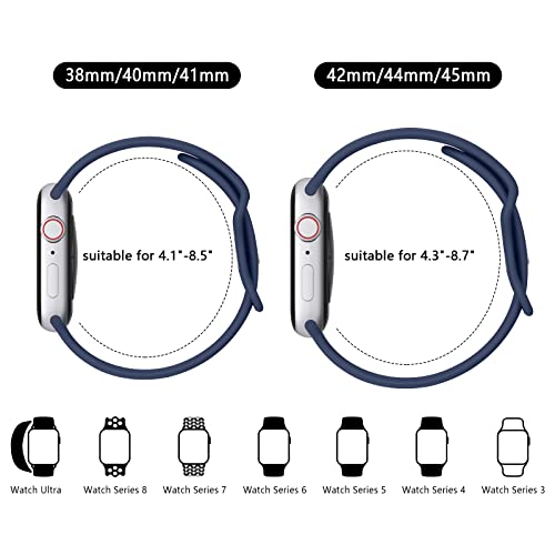 Image of Tobfit 3-Pack Strap Compatible with Apple Watch Series 10 /9 /8 /7 /6 /5 /4 /3 /2 /1 /SE 1 2 - 38mm /40mm /41mm /42mm /44mm /45mm /49mm Replacement Band for Men & Women (Smartwatch Not Included)