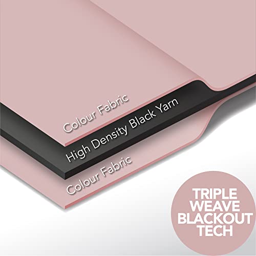 Deconovo Blackout Eyelet Curtains Thermal Insulated Gold Wave Line Foil Printed Curtains for Bedroom 46x72 Inch Coral Pink 2 Panels - Image 4