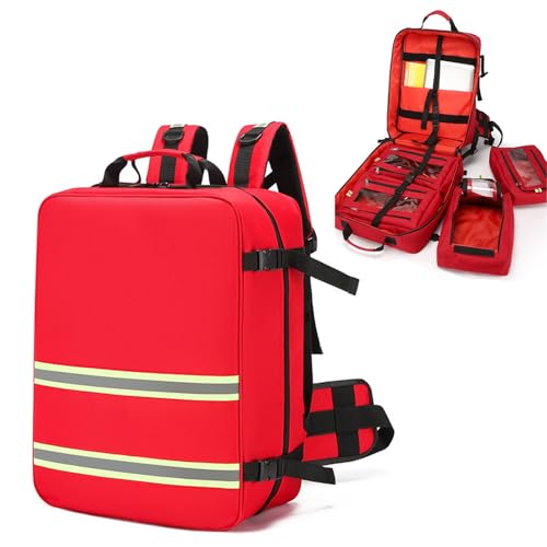Emergency Bag First Aid Backpack Empty First Aid Bag Treatment First Responder Trauma Bag for Camping Cycling Hiking Daycare Outdoors