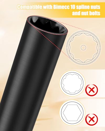 Image of 3 Pack 10 Spline Lug Nut Key Set Compatible with Bimecc Lug Nuts and Lug Bolts, Wheel Lock Removal Socket Tool, Replace TA20-17 /19 TA20-19 /21 TA23-21 /22, Steel Hex Drive