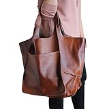 QKFON Damen Große Handtasche PU Leder Satchel Arbeit Tote Schultertaschen Geldbörse Weiche Crossbody Übergroße Tasche Geschenk für Mädchen Frauen Geburtstag Valentinstag Muttertag 70x40x28cm