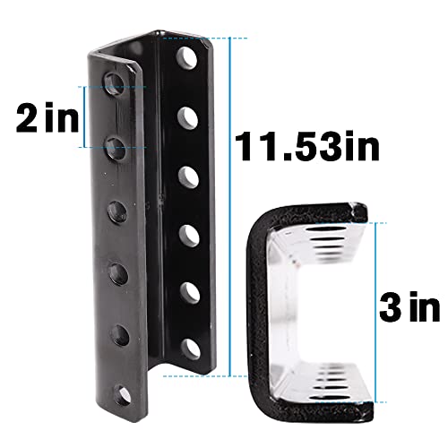 Adjustable Trailer Coupler and 5-Position Channel Bracket Kit, 2-5/16" Hitch Ball 15,000 lbs Capacity, Heavy Duty Steel Towing Equipment for Utility Trailers, Boats and RVs, Black Powder Coated by YEOPGYEON - Image 4