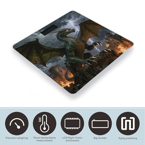 Báscula digital Dragon para baño, alta precisión hasta 180 kg miniatura 3