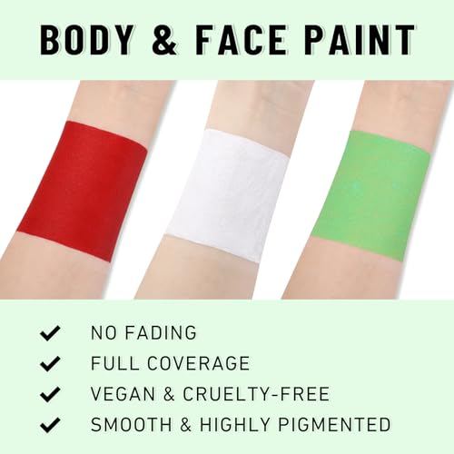 Image of BADCOLOR Mexico Red White Green Face Body Paint Stick Set, Oil Based Sports Fan Makeup, Waterproof Sweatproof Cream Paint for Football, Rugby, Softball, Baseball, Lacrosse, Sports Accessories