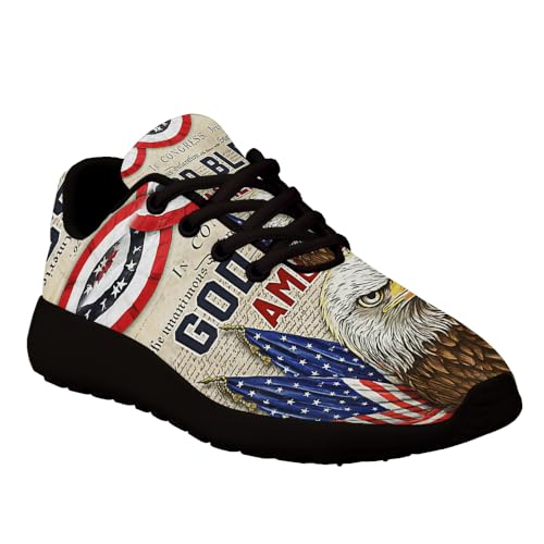 God Bless America Patriotic Eagle Independence Day Shoes for Women Men Trail Running Casual Fashion Sneakers Slip-on Tennis Shoes3