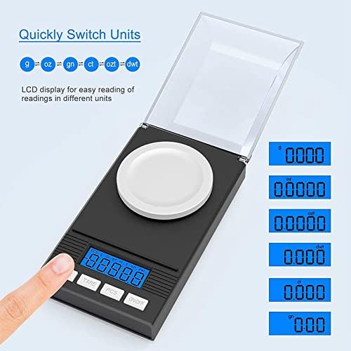 Dciustfhe Precision Scale 0.001G x 50G, Weight Milligrams Scale, Kitchen Digital Scale, Pocket Scale, Tare Function, black