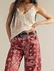 loveimgs Jeans barrel boyfriend para mujer, con estampado floral, tobilleros, pierna ancha, tiro medio, estilo Y2K 4